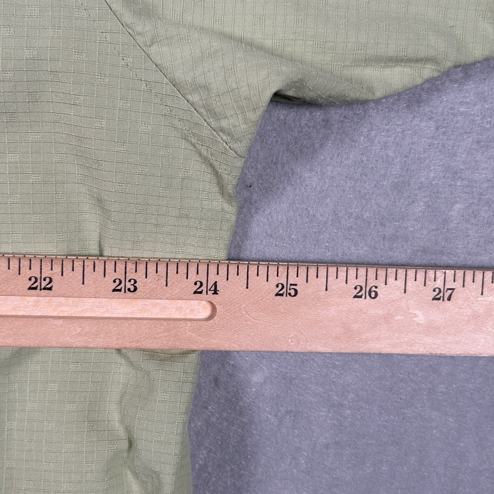 Jos. A. Bank Men L Stay Cool Seersucker Button Down Short Sleeve Sage Green Grid - Picture 6 of 8